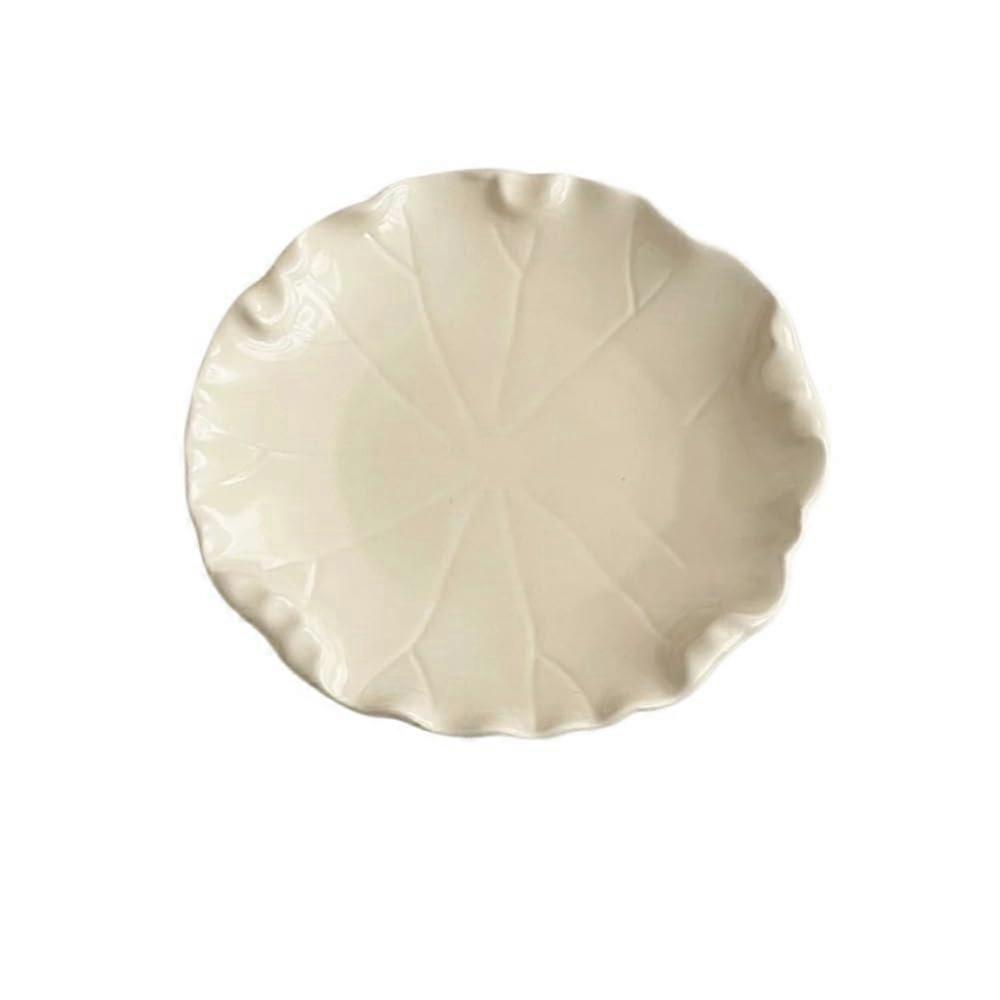 Large Cake Serving Plates Set of 5 Beige – Outdoor Party Tableware for Fruit Salad and Vegetables