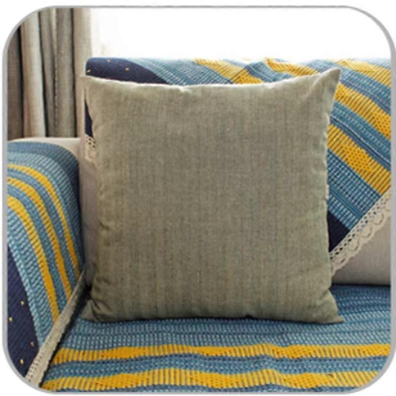 Gray/Dark Green 50*50cm Pillowcase (without insert) Summer Hot Selling Pillowcase Summer Pillow Without Insert Simple Cotton Linen Striped