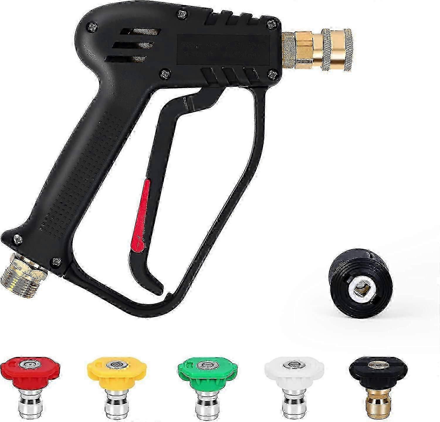 High Pressure Washer Gun with 5 Nozzle Tips - 4000 PSI M22 Interface Compatible with Karcher UK