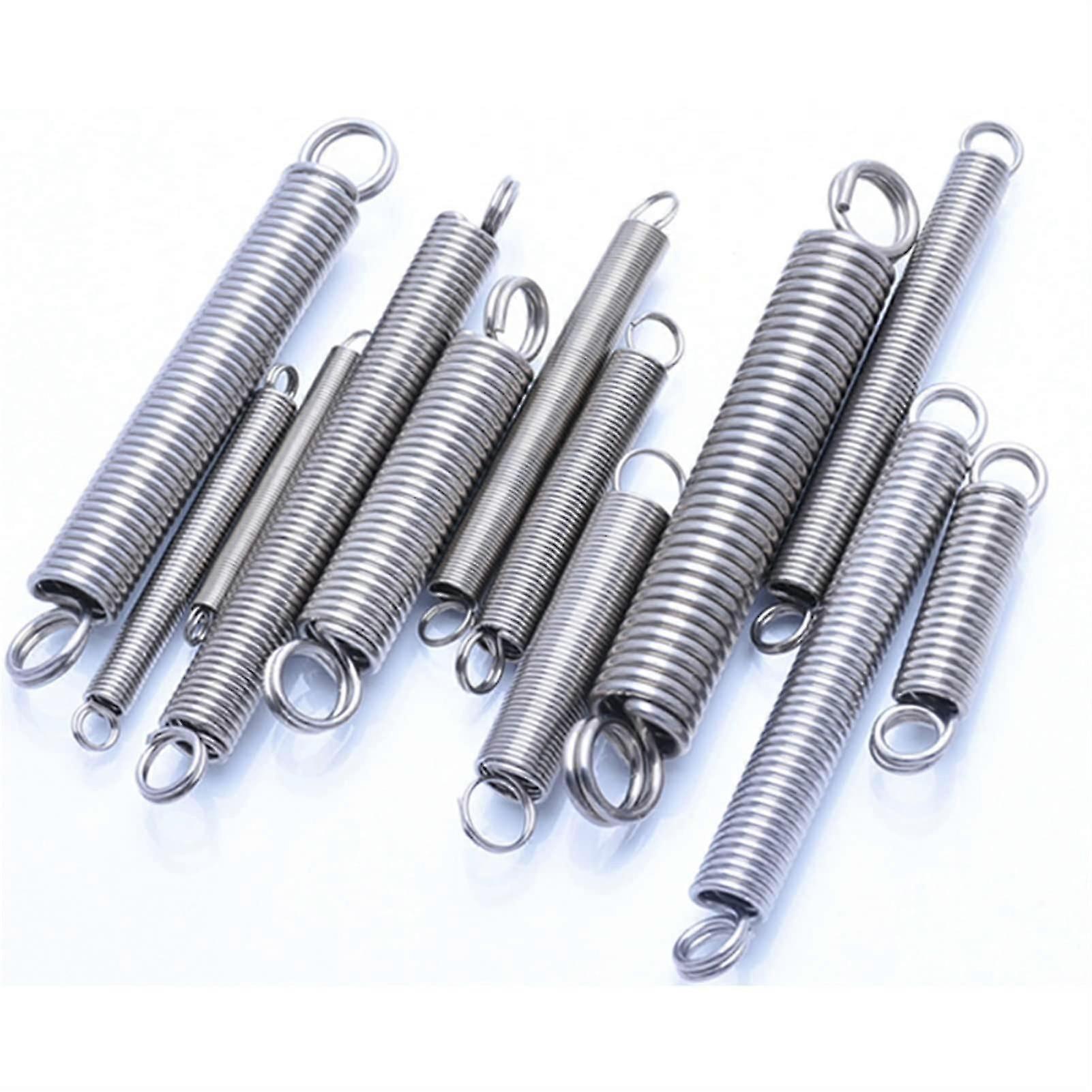 Xuhuhu-Spring Ring Hook Tension Spring 0.6mm Wire 6mm Outer Diameter 70mm Length 2 Pcs Coil Extension Pullback Draught Spring