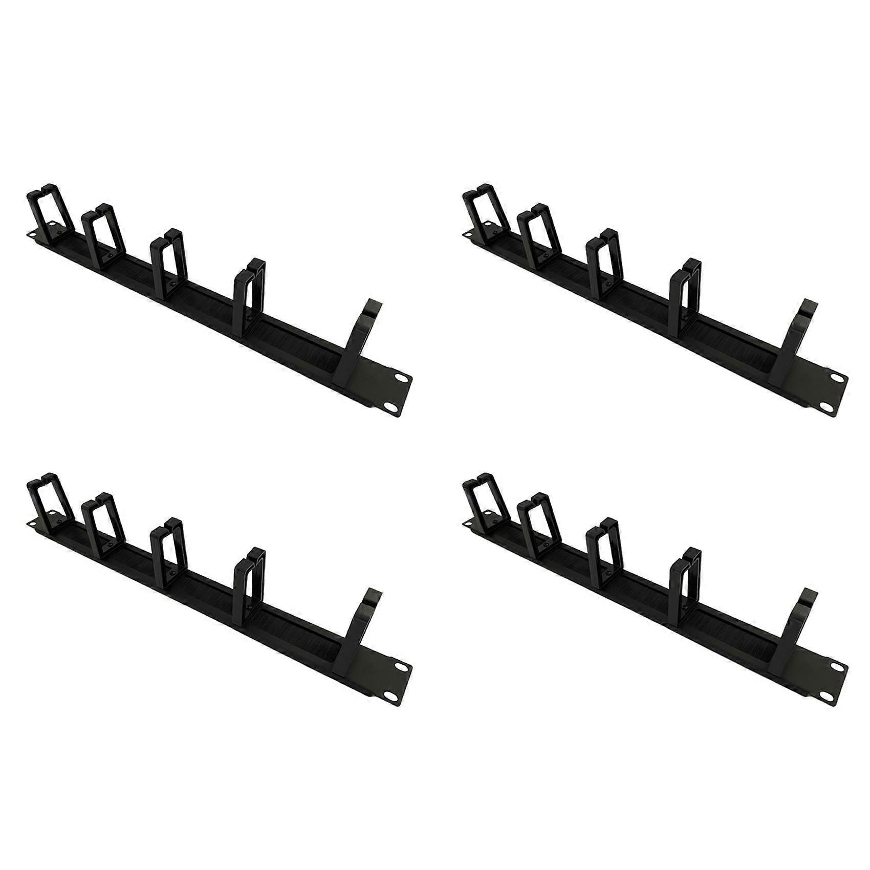 4X 1U 19 Inch Rack Cabinets Cable Management Network Brush Panel Five Ring Detachable Wire Manager Frame