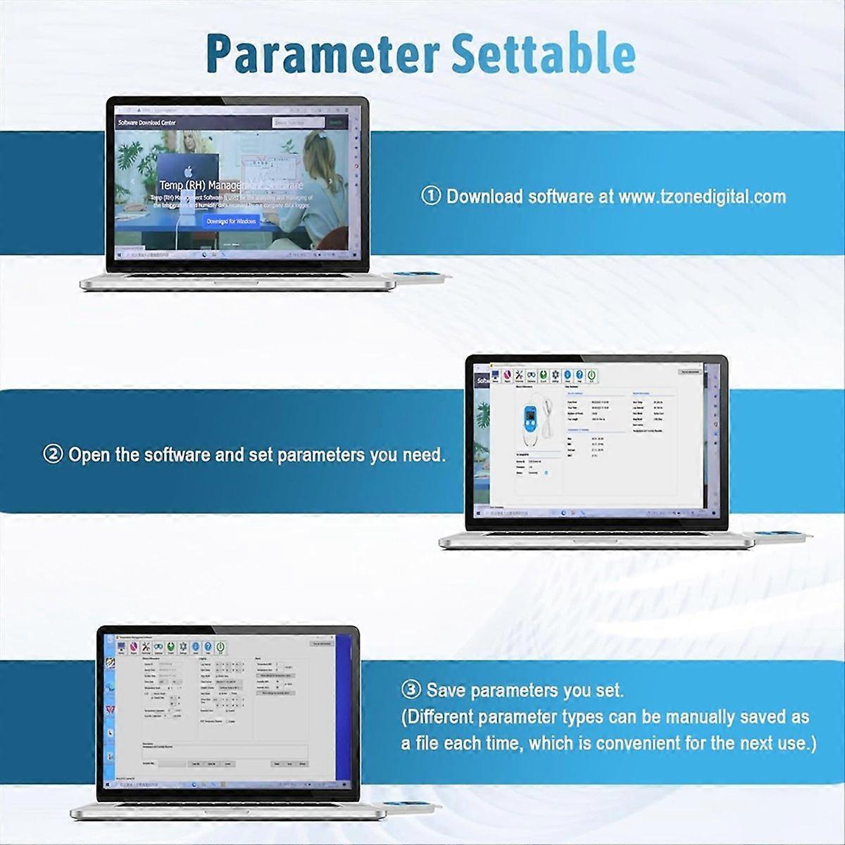 Digital Temperature Humidity Data Logger with External Sensor,Reusable USB Temperature Recorder for