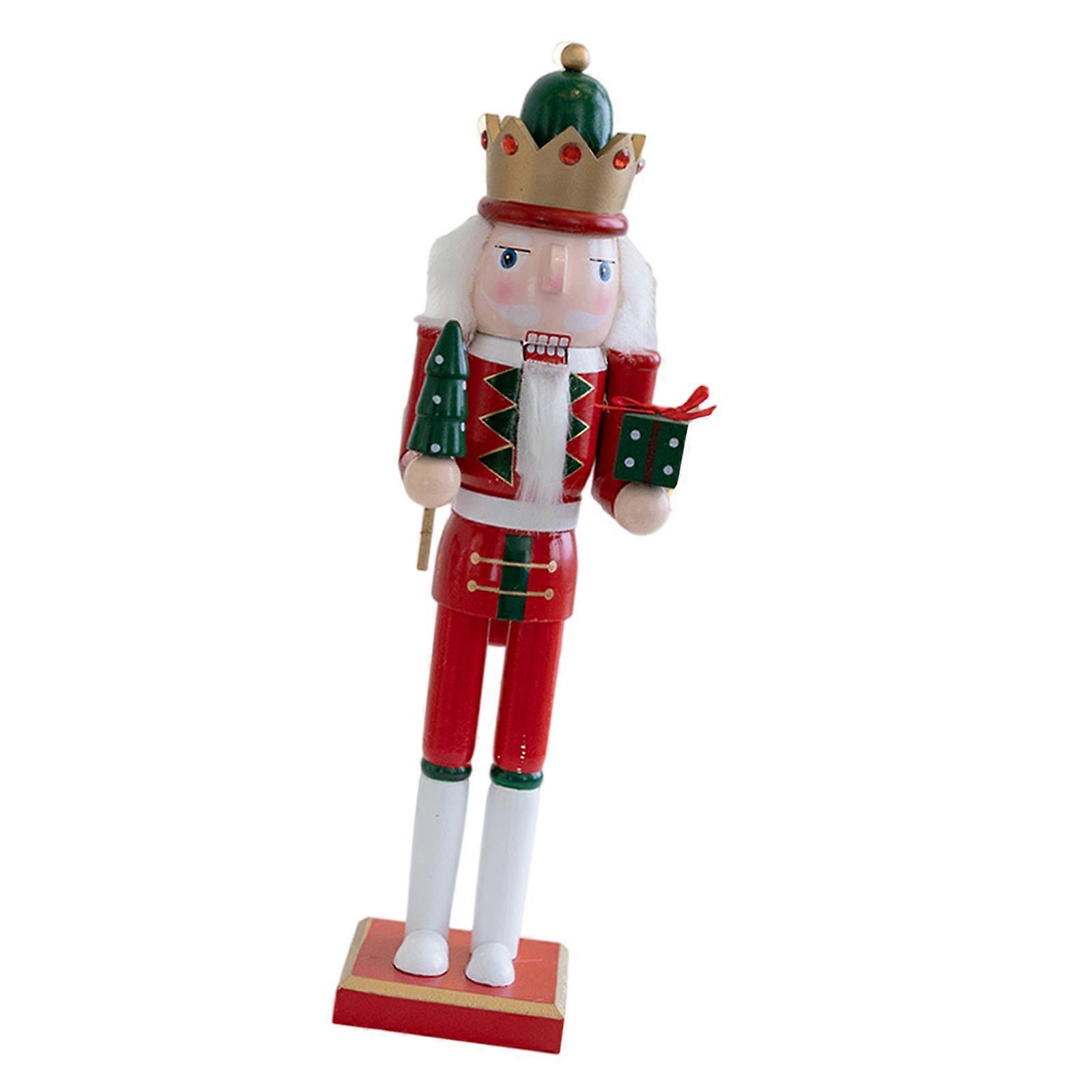 Wood Walnut Cracker Puppet Soldier Christmas Decoration Hand Painted Nut Cracker for Christmas Present Multicolor