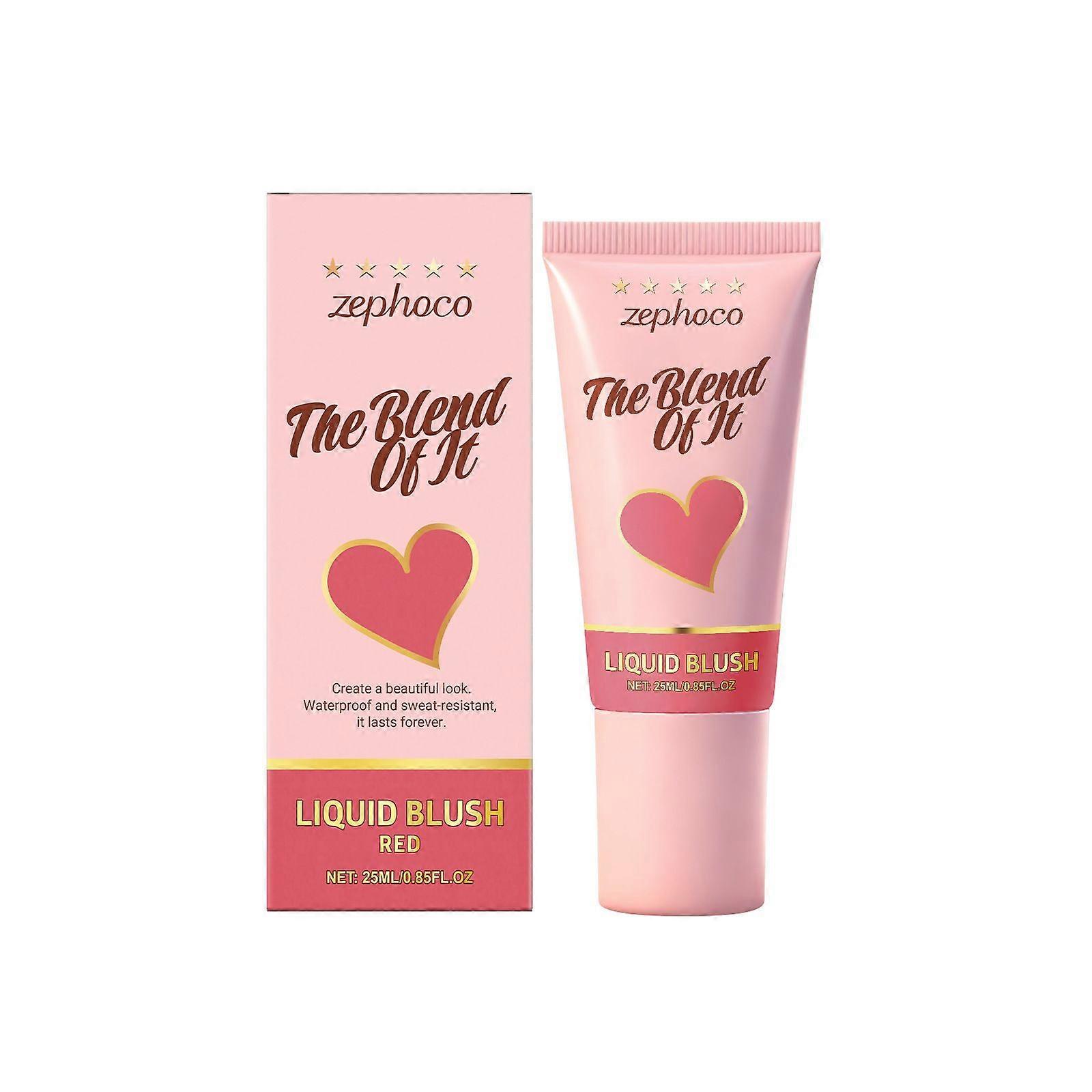 Zephoco Red Moisturizing Liquid Blush has a lightweight, hydrating texture that easily creates a natural, everyday makeup look.