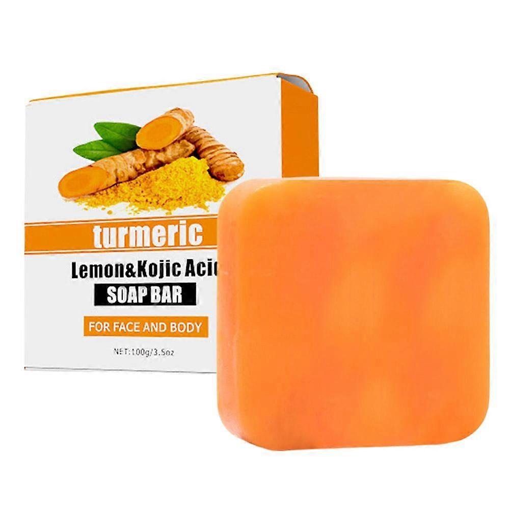 Lemon Turmeric Soap Bar, Organic Tumeric Soap For Face And Body, Deep Clean 100G