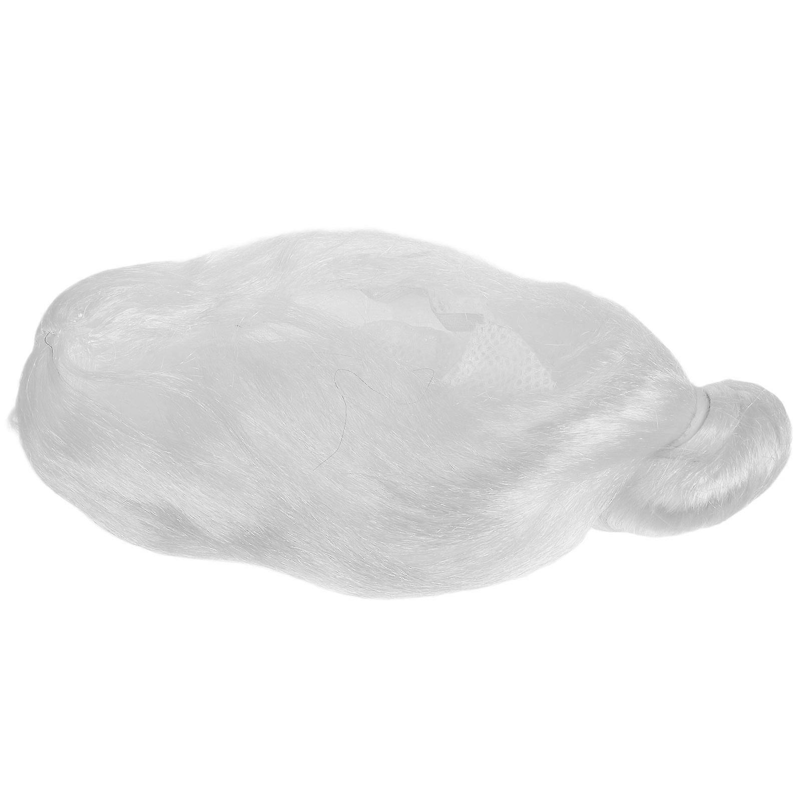 White Old Lady Wig Costume Bun Performance Cosplay 1Pack