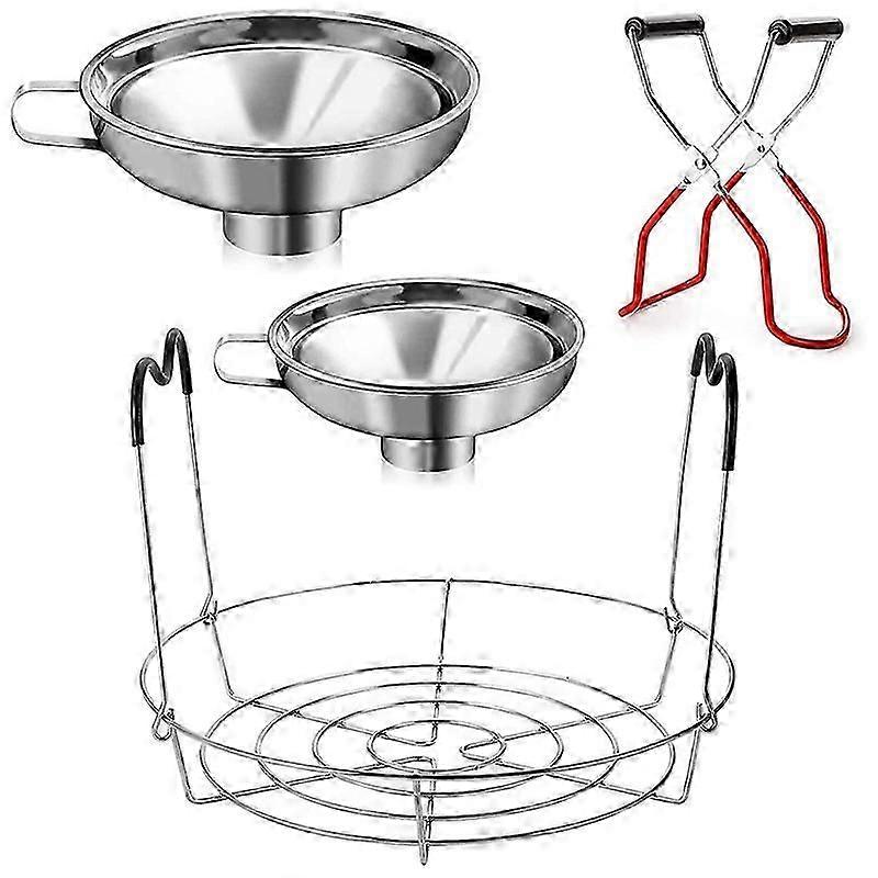 4 Pieces Canning Kit, 1PC Canning Rack+ 1PC Canning Jar Lifter Tong Edition 1128