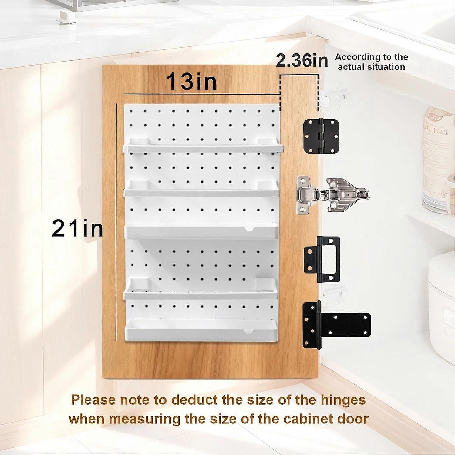 Cabinet Door Organizer with Adhesive, NoDrill Kitchen and Bathroom Storage Rack, SpaceSaving Shelf