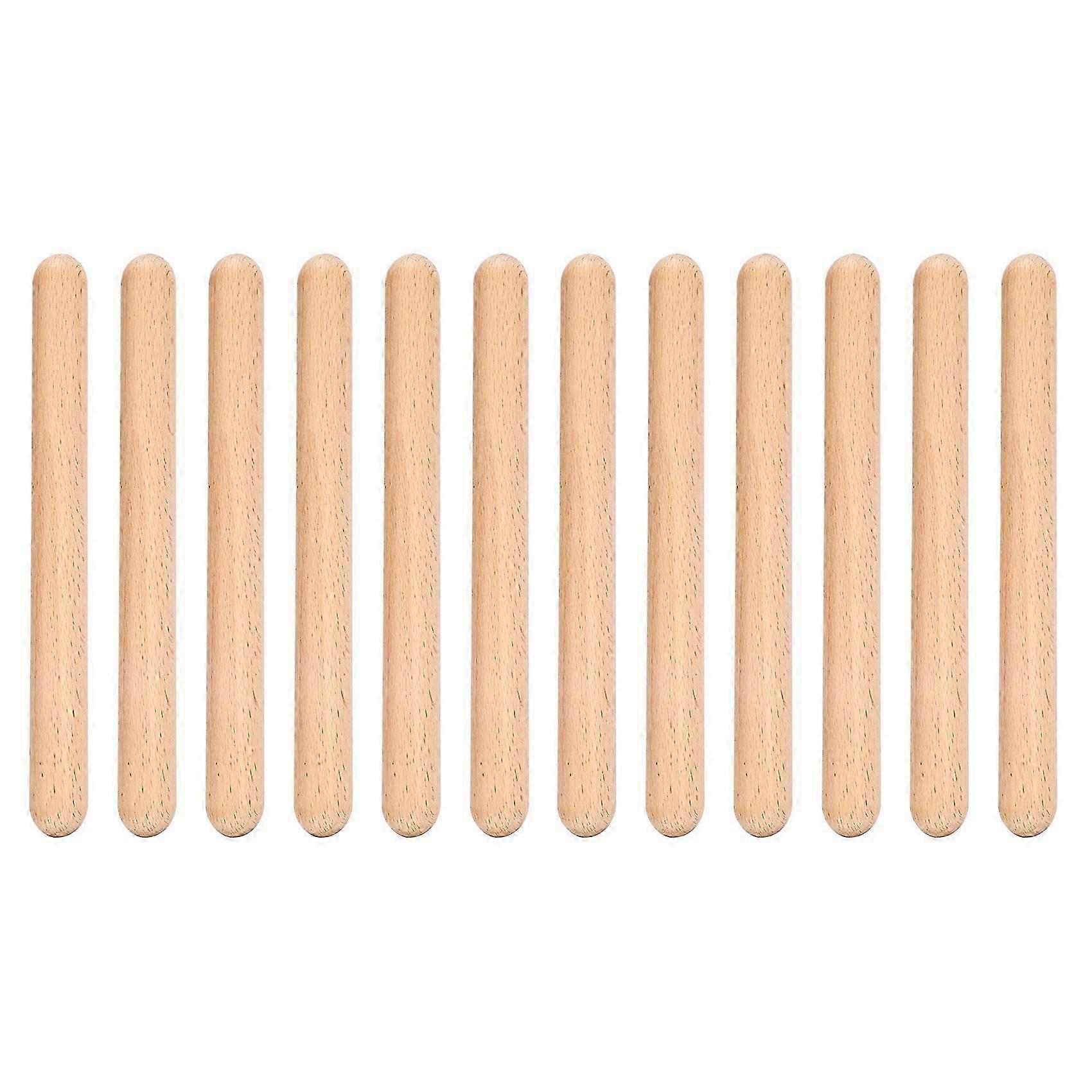 6 par träklaver för rytmpinnar för slagverk