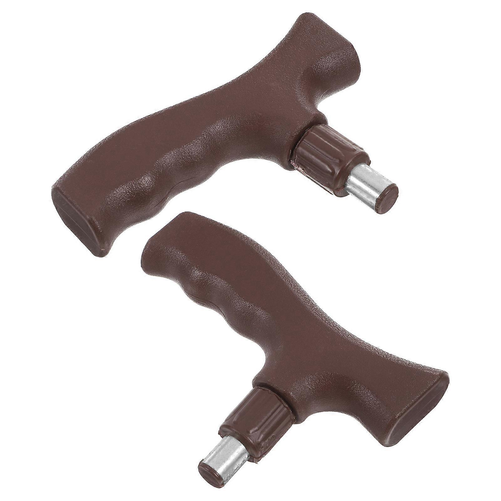 Comfortable Replacement Cane Handles Walking Stick Hand Grips 2Pcs Coffee