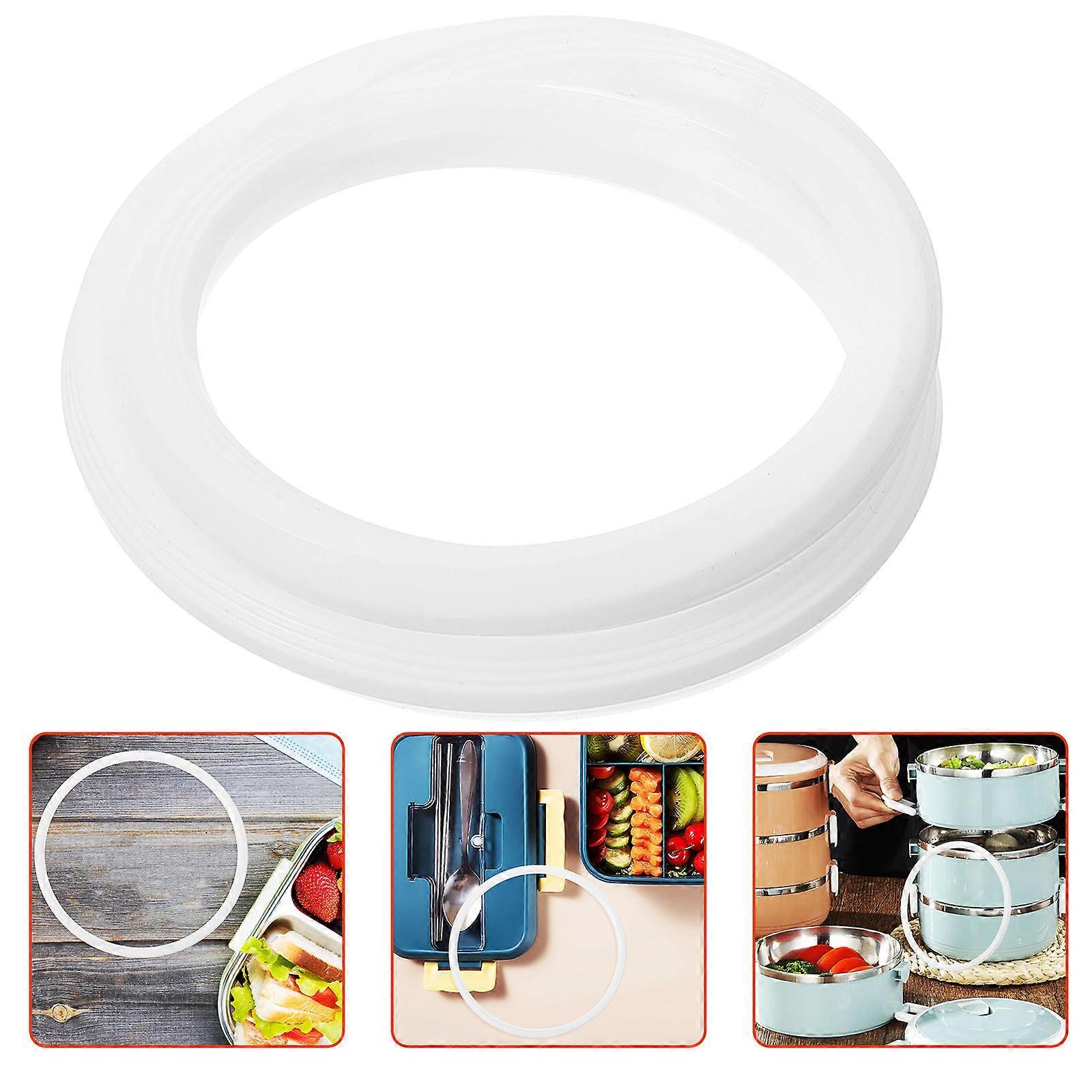 Food Box Sealing Ring Silicone Ring for Secure Closure 2Pcs White