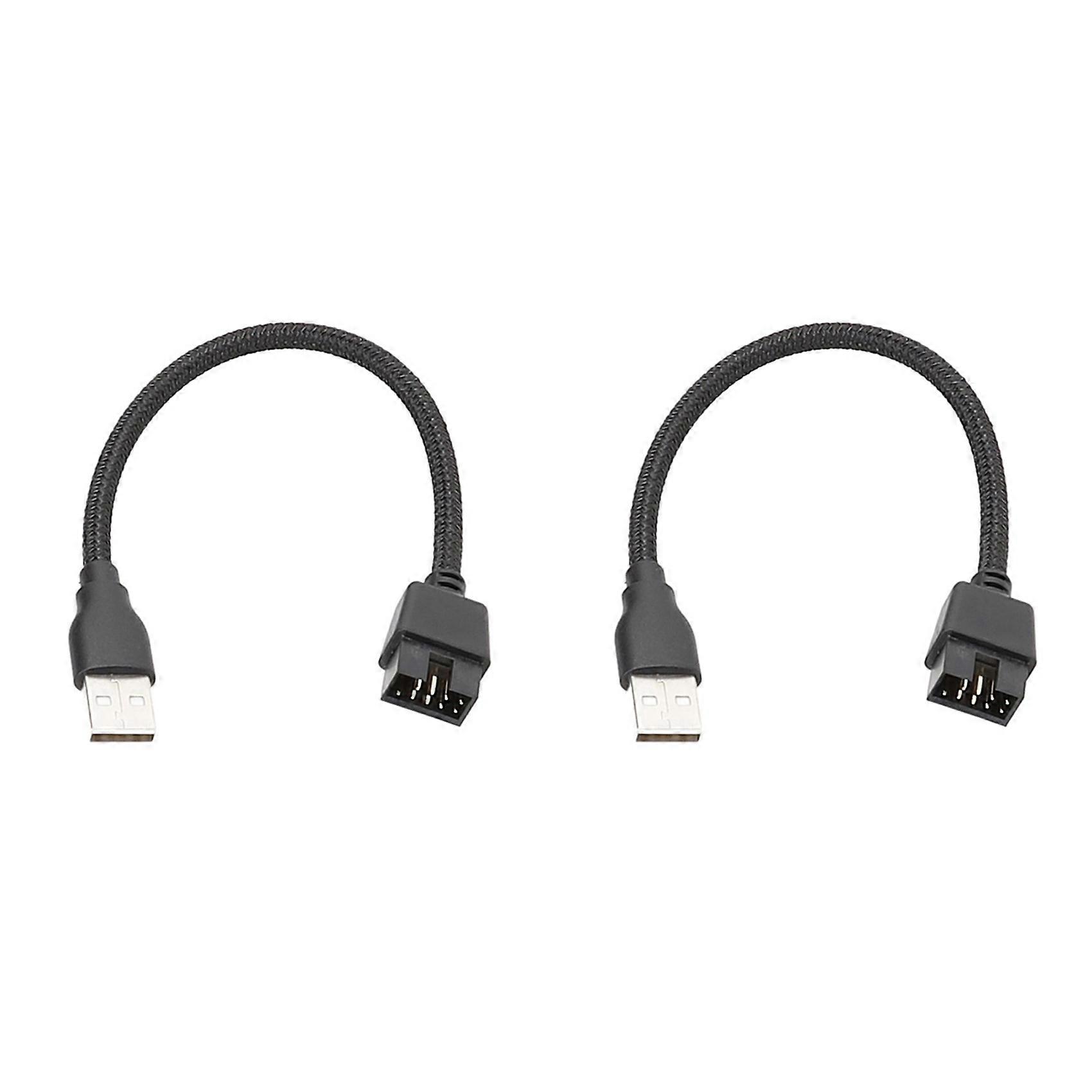 2X Mainboard Internal Data Extension Cable USB A Devices to 9 Pin USB Extension Cable, Fast and Stable Transfer