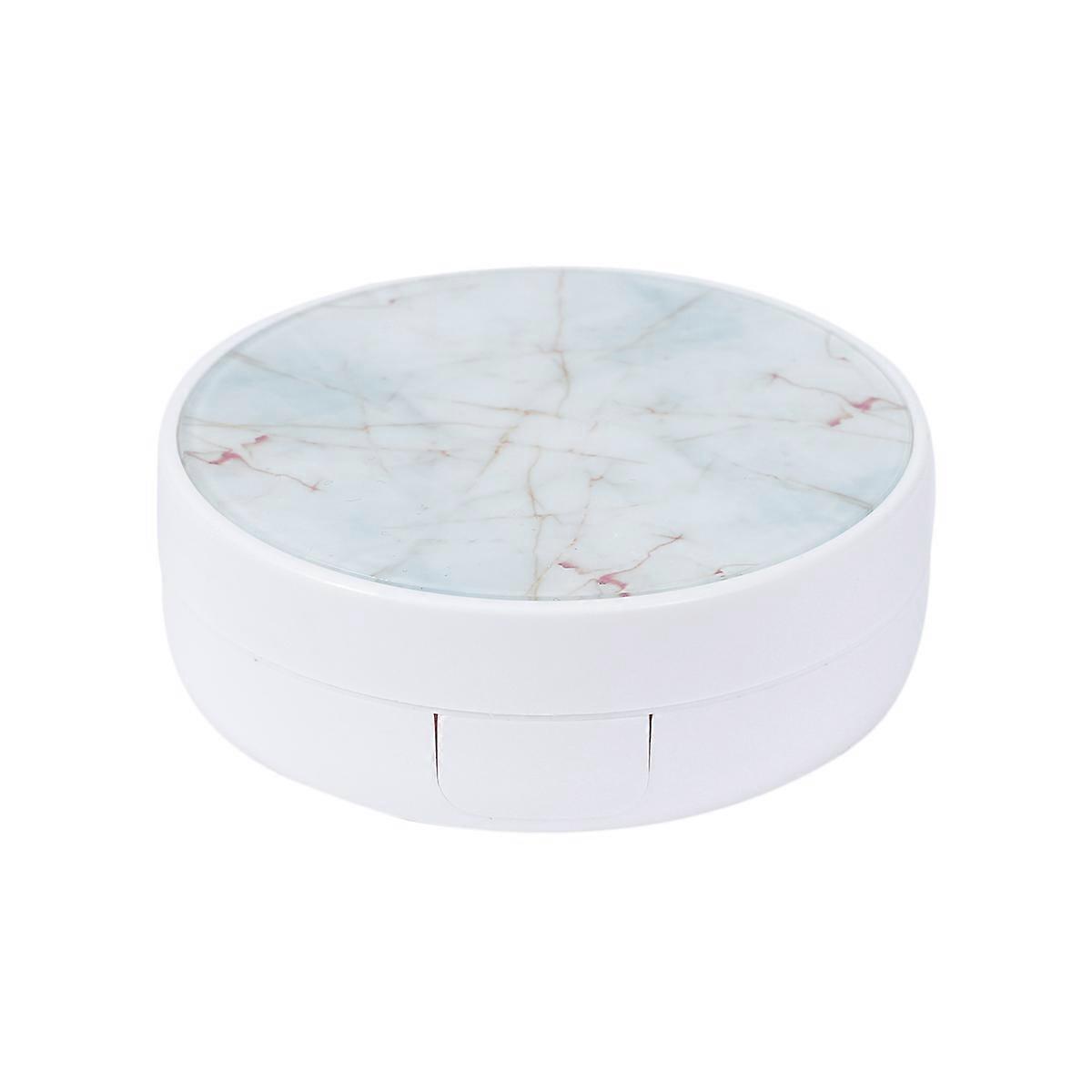 Lens Container White for Storage 3Pcs Portable Lens Case Marble Pattern