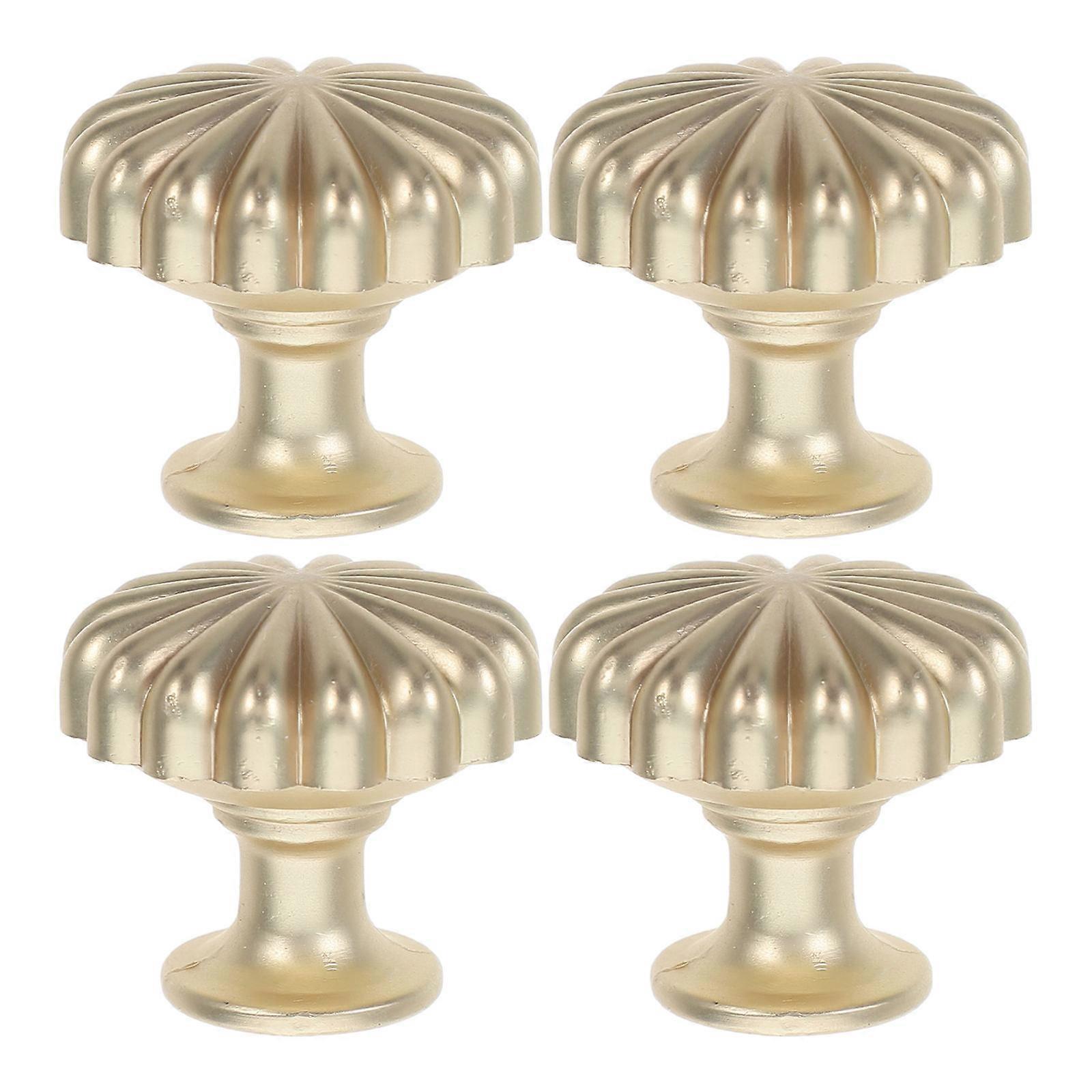 Copper Pumpkin Knobs Vintage Brass Cabinet Knobs for Dressers 4Pcs
