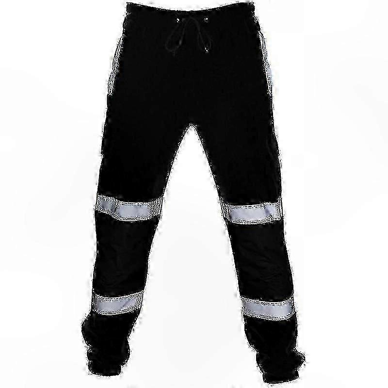High Visibility Elastic Waist Work Trousers For Adults Safety Pant With Reflective Details