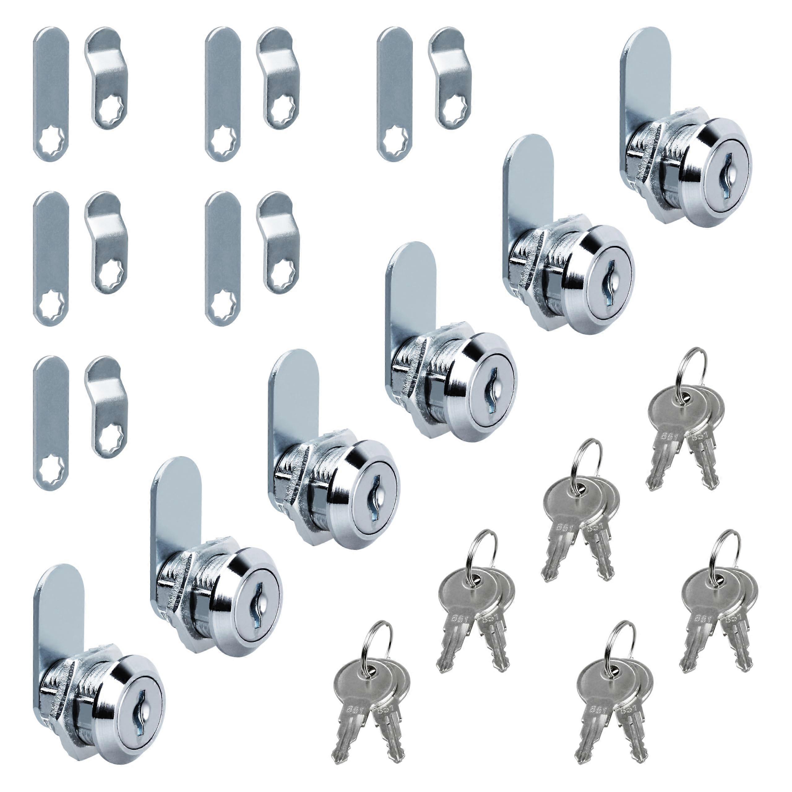 Cabinet Cam Lock 5/8 Inch Keyed Alike 6 Pack for Cabinets Drawers Toolbox MultiCabinet Security