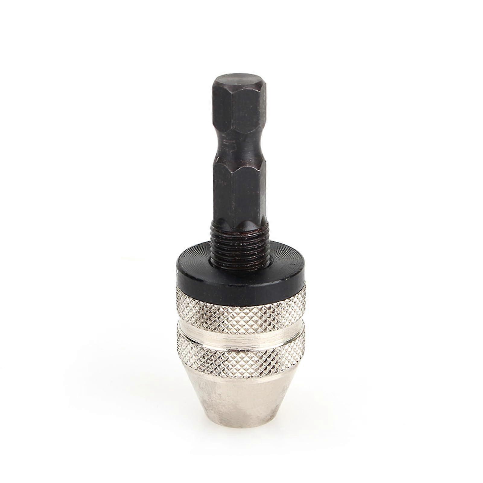 Keyless Drill Chuck for Impact Driver, 1/4 Inch Hex Shank 3Jaw Adapter, Precision Bit Holding