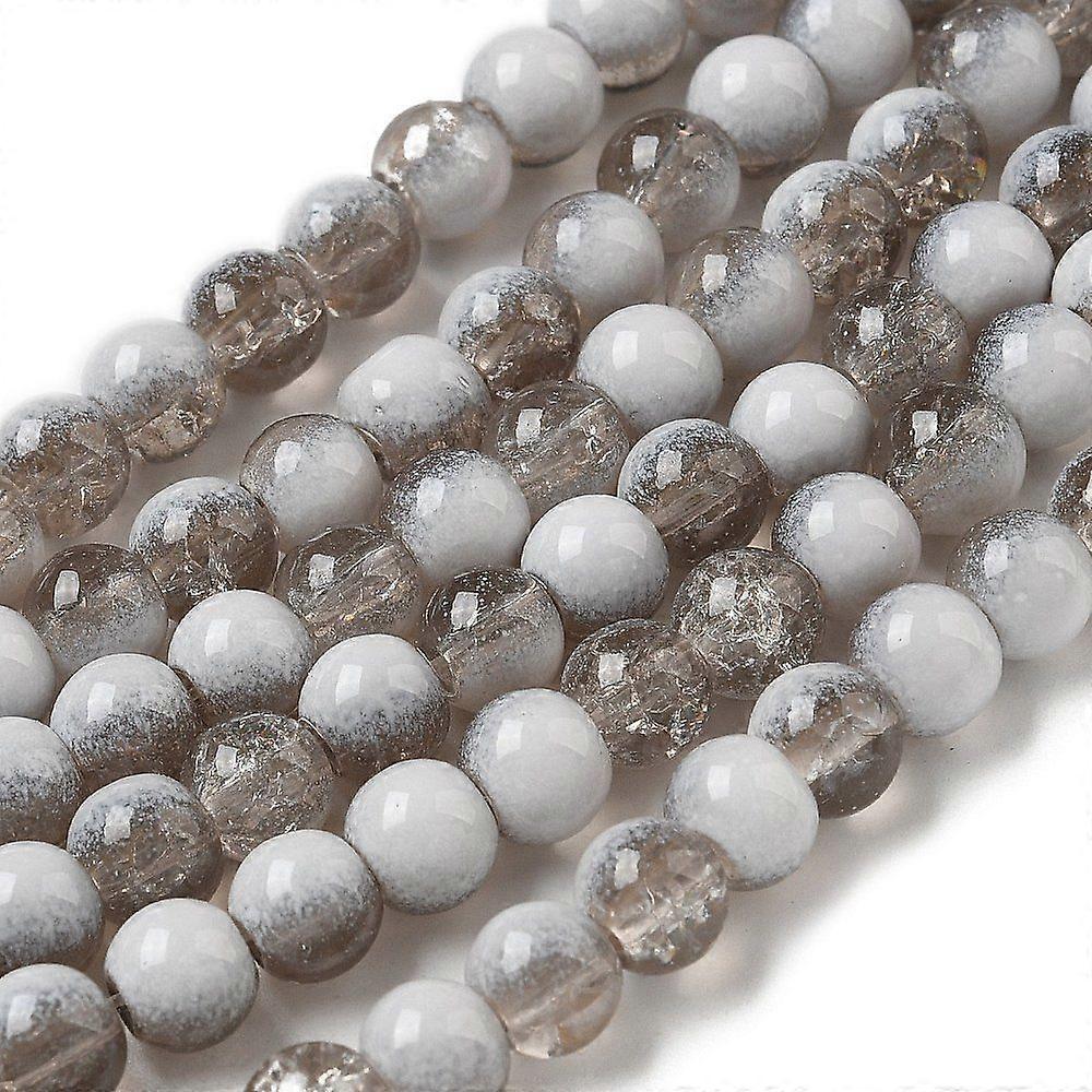 Glass Beads Rondelle Dark Gray 6mm
