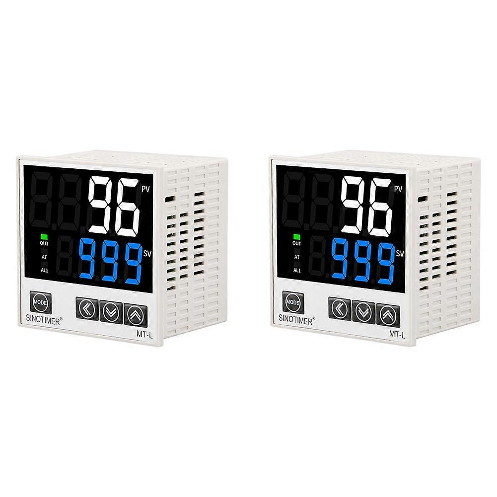 2X SINOTIMER Digital Pid Temperature Controller Thermostat for Heating Cooling Instrument Relay/Voltage Output MT-L