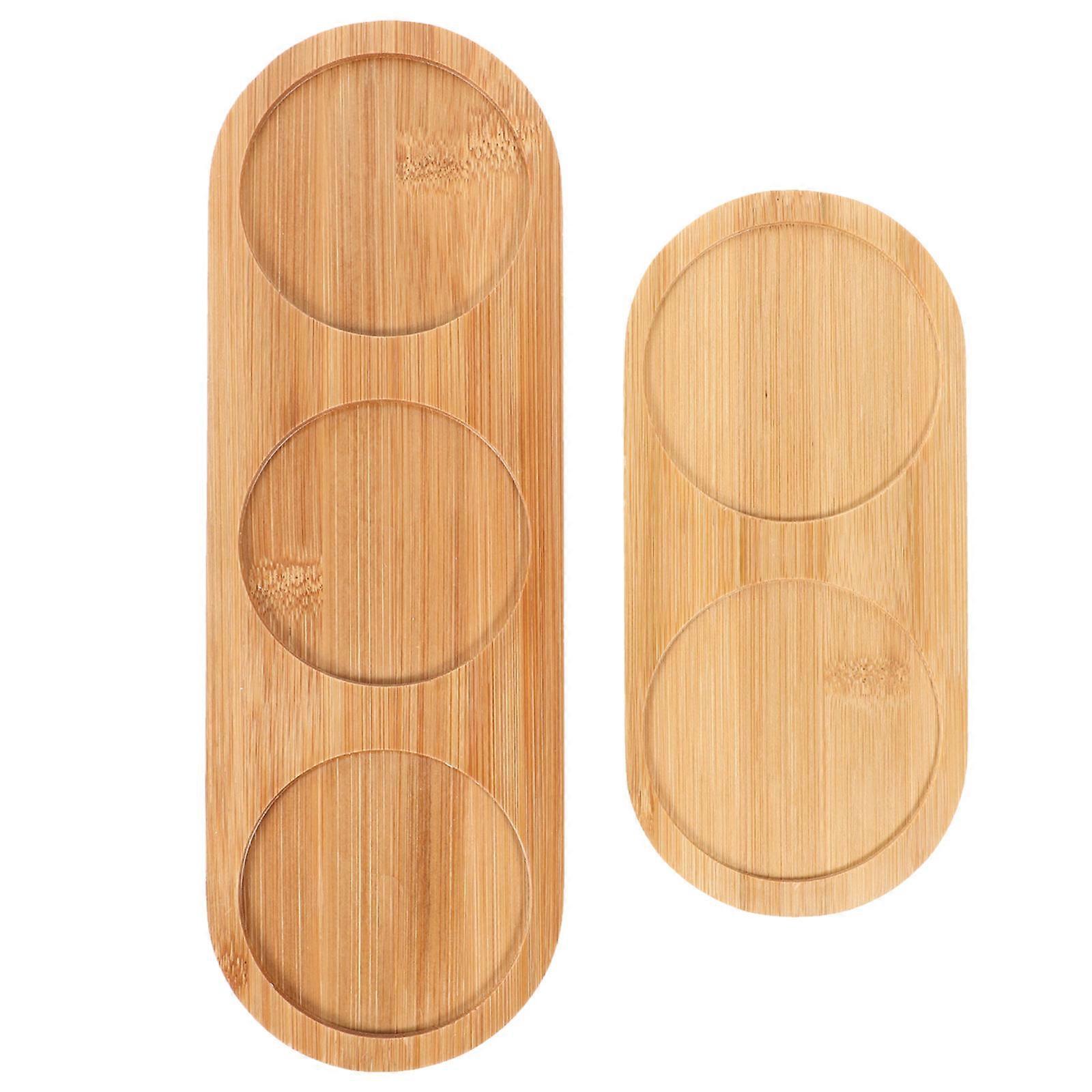 Bamboo Coasters Round Bamboo Mat Heat Resistant Table Protection 2Pcs