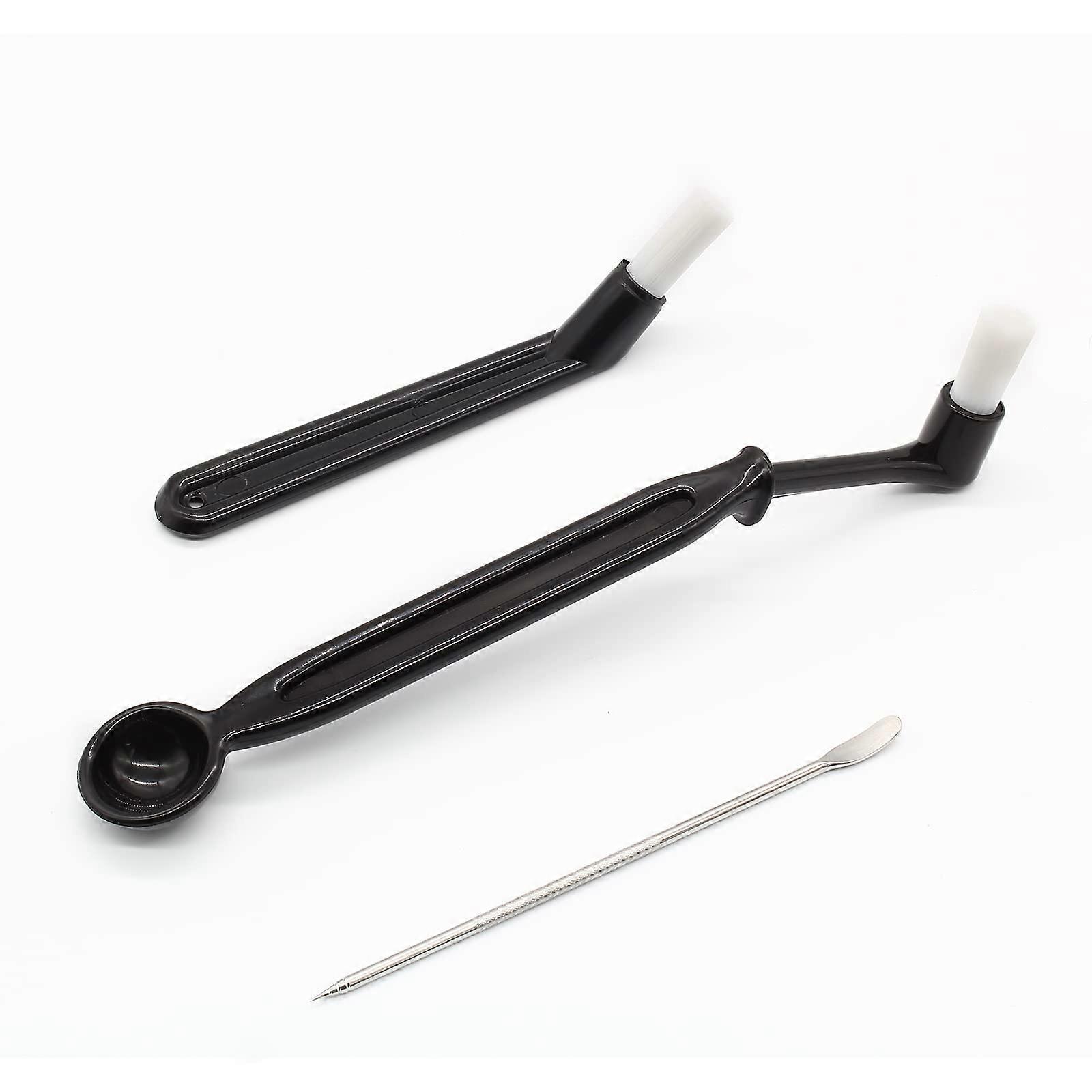 Coffee Machine Cleaning Brush Set with Spoon, Nylon Espresso Group Head Cleaner, 3Piece Tool Kit Ref:3577