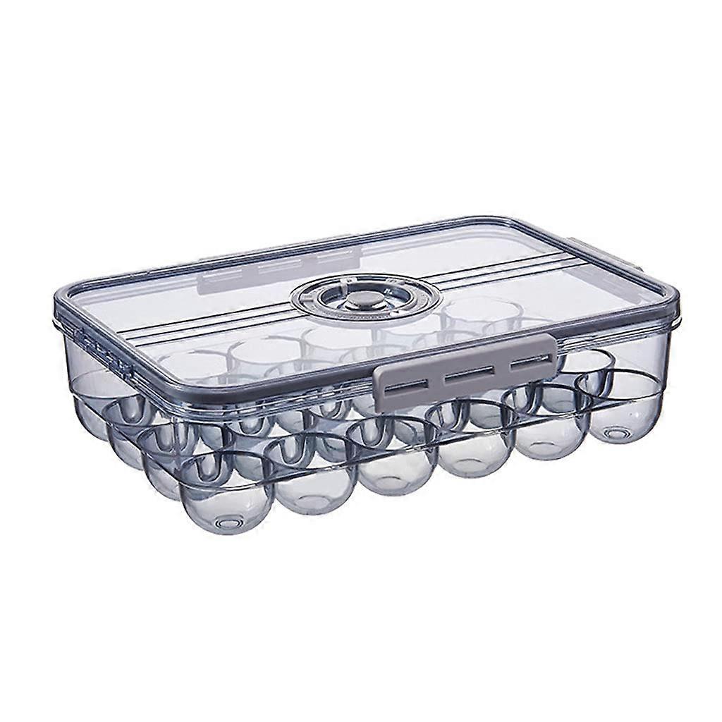 Egg Storage Container 24 Grid Stackable Refrigerator Egg Holder with Lid for Kitchen Organization