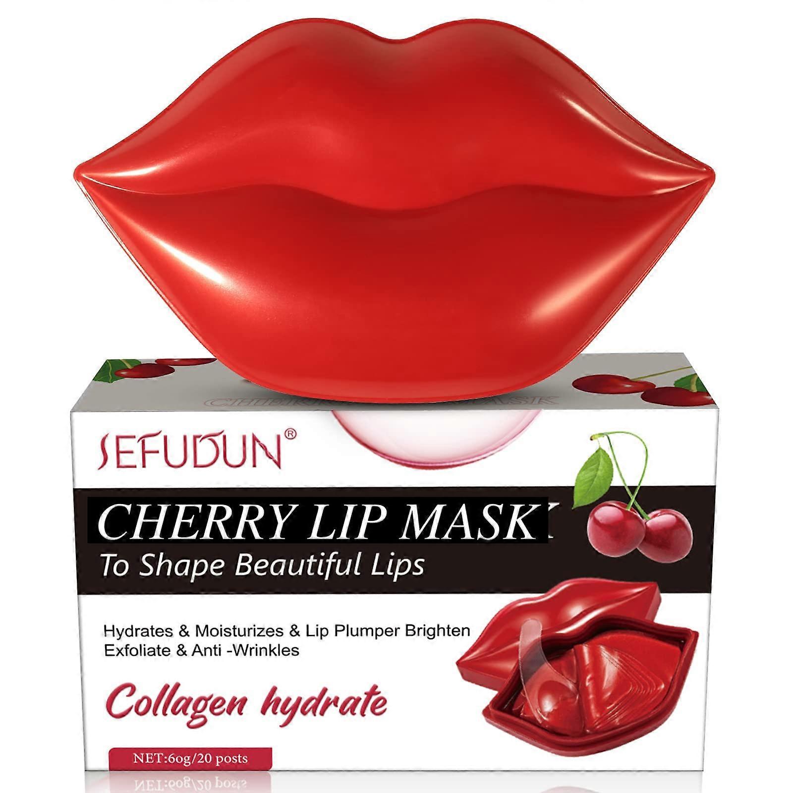 20 Patch Hydrating Lip Mask with Deep Overnight  for Dry Lips Winter Care Red