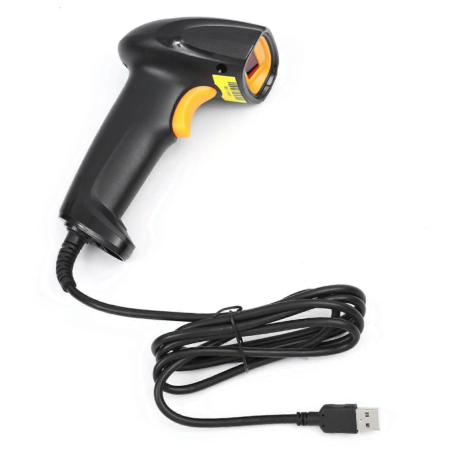 USB Barcode Scanner 1D Wired Handheld Reader for POS Fast Plug and Play Broad Compatibility