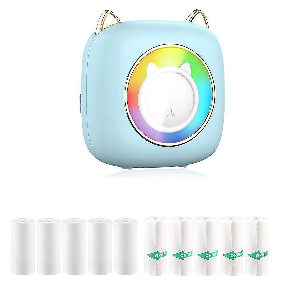 Mini Pocket Printer, Portable Thermal Printer with LED, Bluetooth Inkless Printer for Kids, Us
