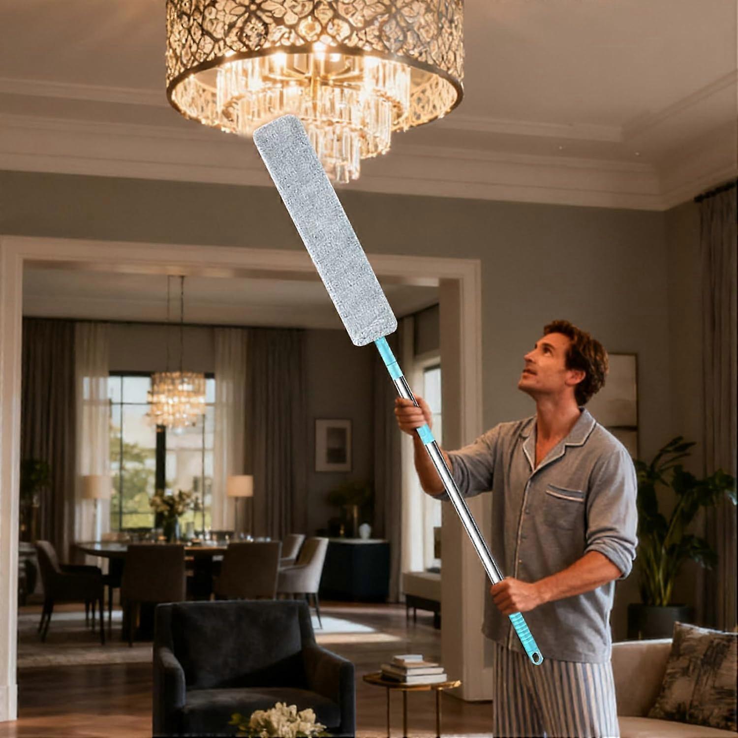 Under Appliance Duster with Adjustable Rod, Microfiber Dust Cleaner for HardtoReach Areas