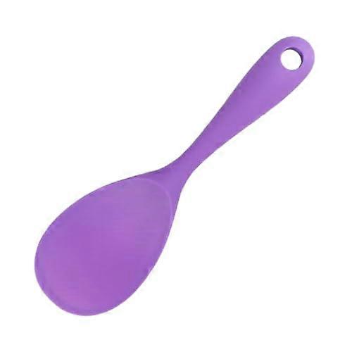 2Pcs Silicone Rice Spoon Set Non Stick Surface Ergonomic Grip Dishwasher Safe Purple