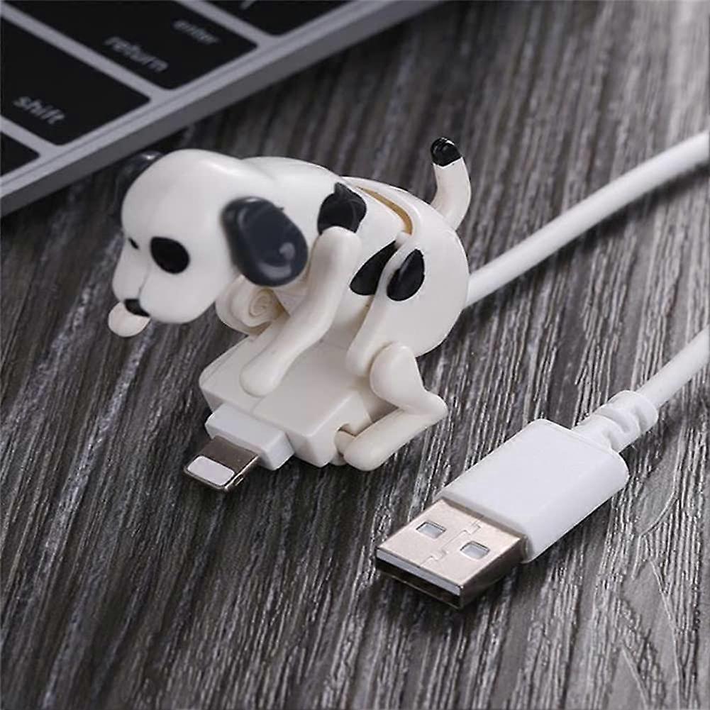 Funny Dog Charging Cable with Fast Charging and Cute Motion, White for iPhone, Apple and Android