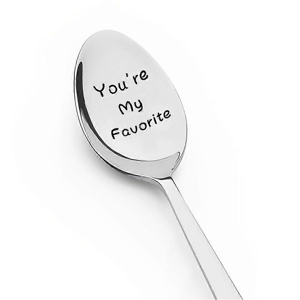 Engraved Spoon with Romantic Message Couples Gift for Coffee Tea Lovers Anniversary Wedding