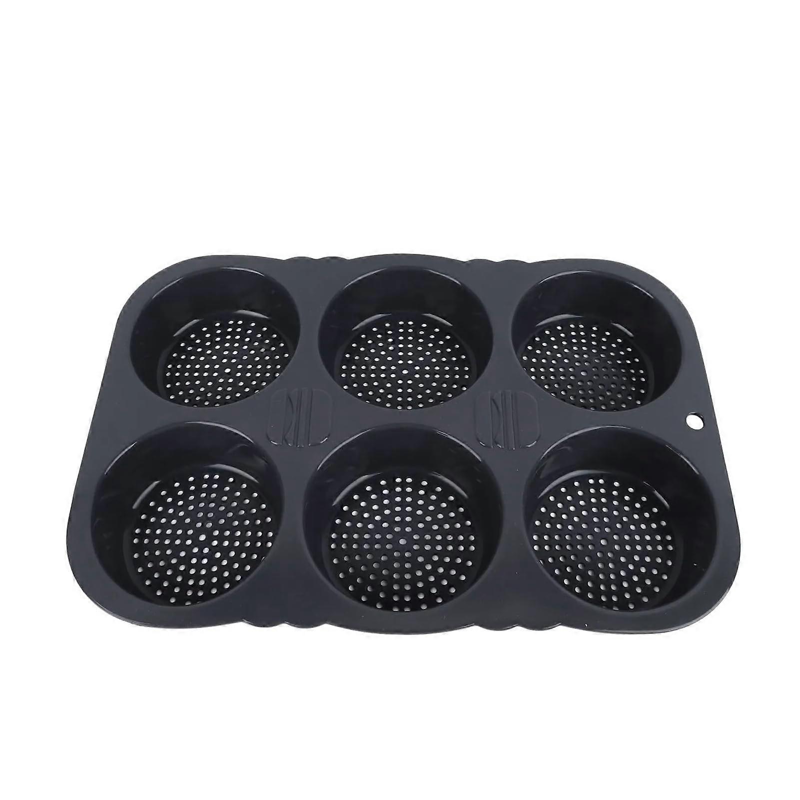 Nonstick Hamburger Bun Mold with Foldable SpaceSaving Design for Uniform Oven Baking