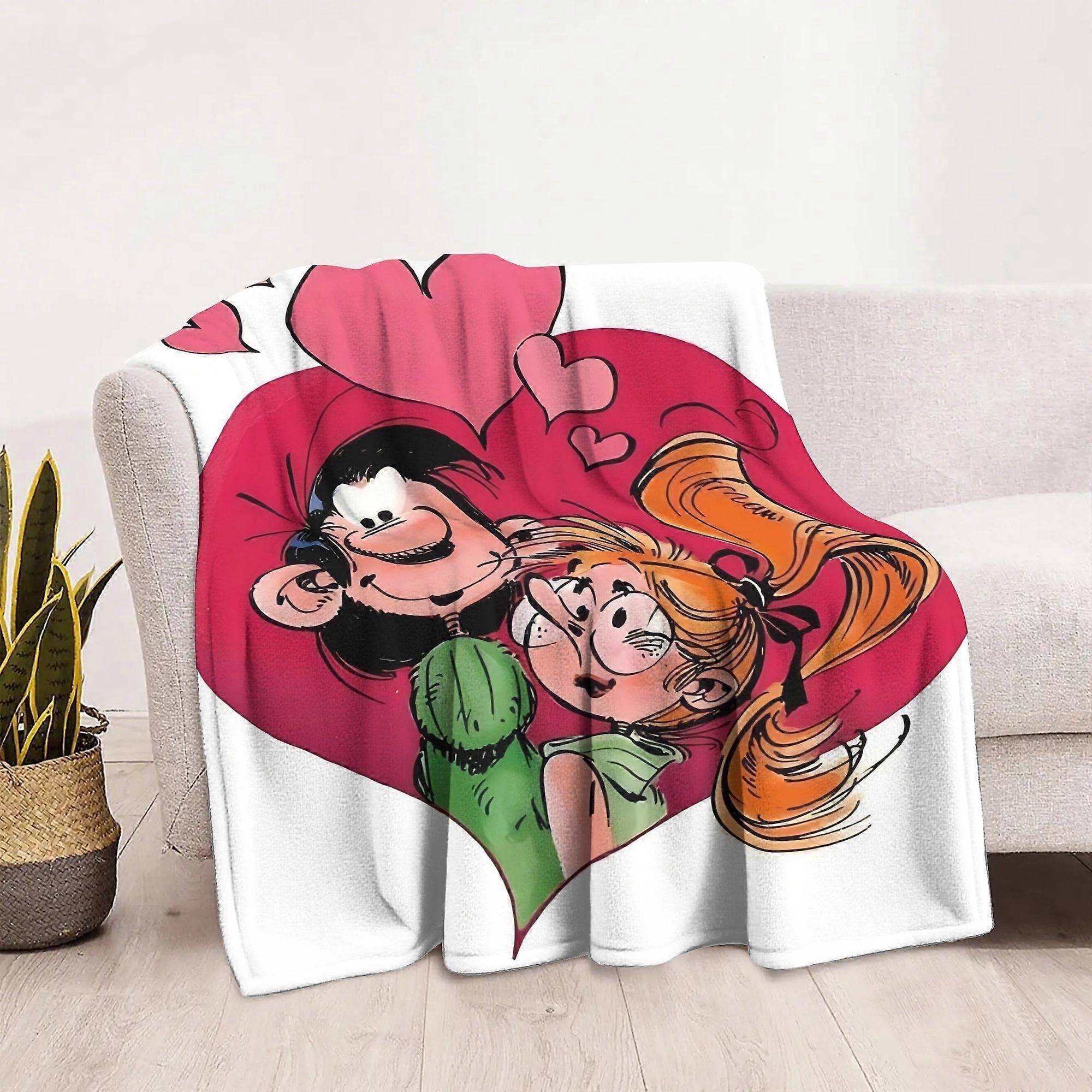 Gaston Lagaffe Printed Flannel Blanket Ultra Soft and Comfortable