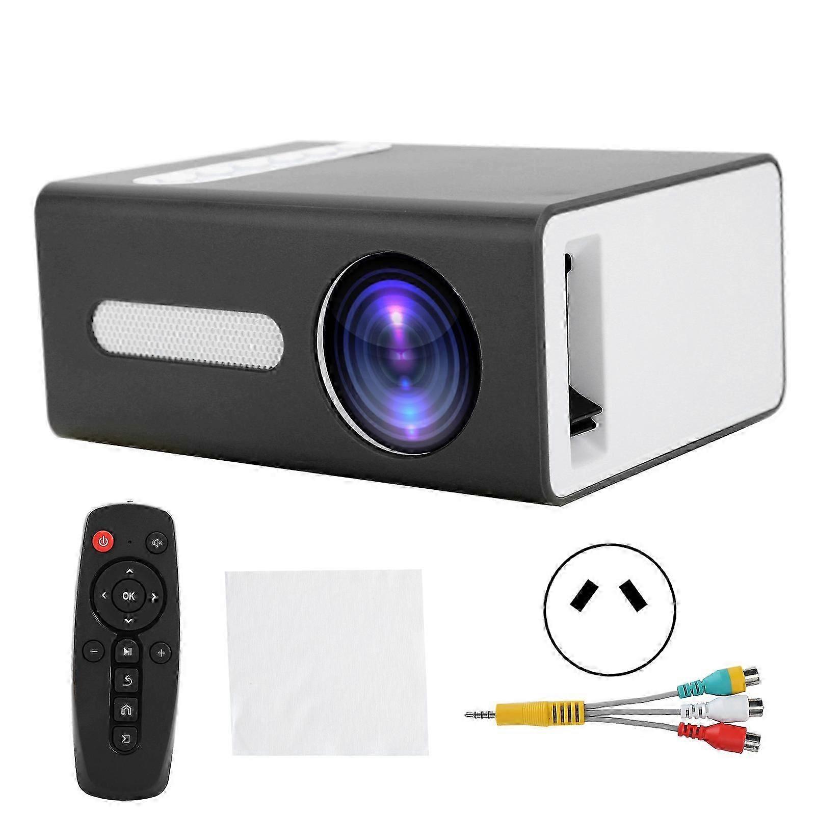 Household Projector AV Portable LED Mini CrossBorder with Remote Control 110240V(Noir Prise AU)
