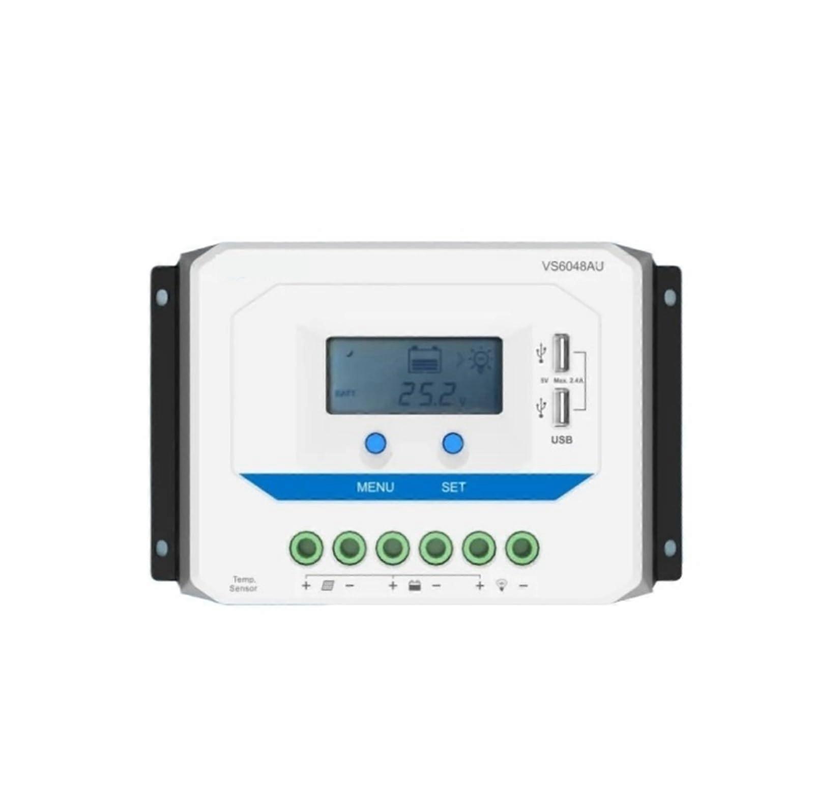 PWM Solar Charge Controller 60A Dual USB 12V 24V Auto LCD Display Battery Regulator