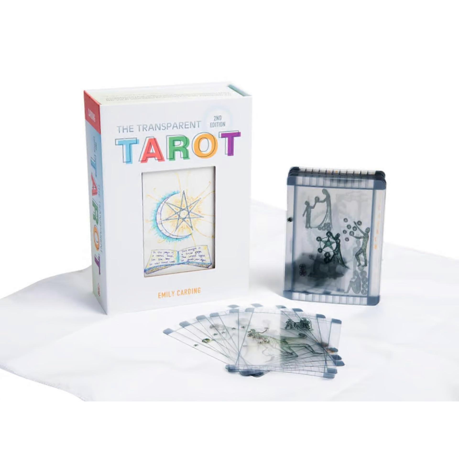 Transparent Circular Tarot Deck Layered Clear Plastic Design with Beginner Guidebook Set