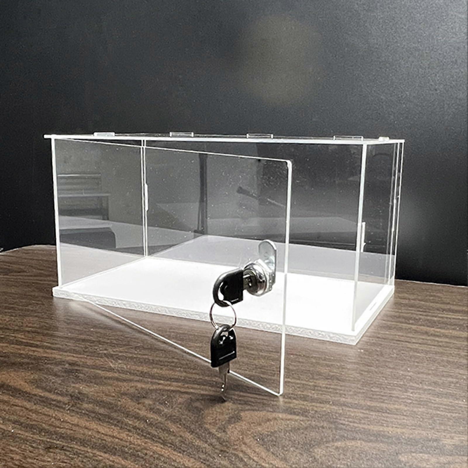 Acrylic Display Case with Lock Dustproof Stackable Showcase for Collectibles 15x30cm