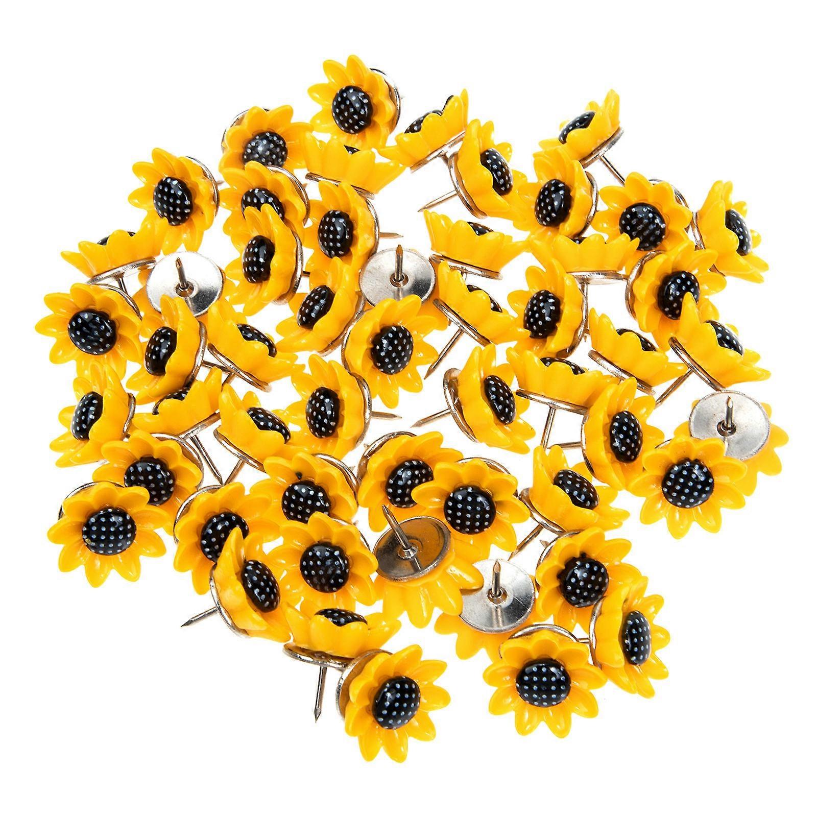 Sunflower Push Pin Creative Flower Thumb Tacks for Office 200Pcs Bulk