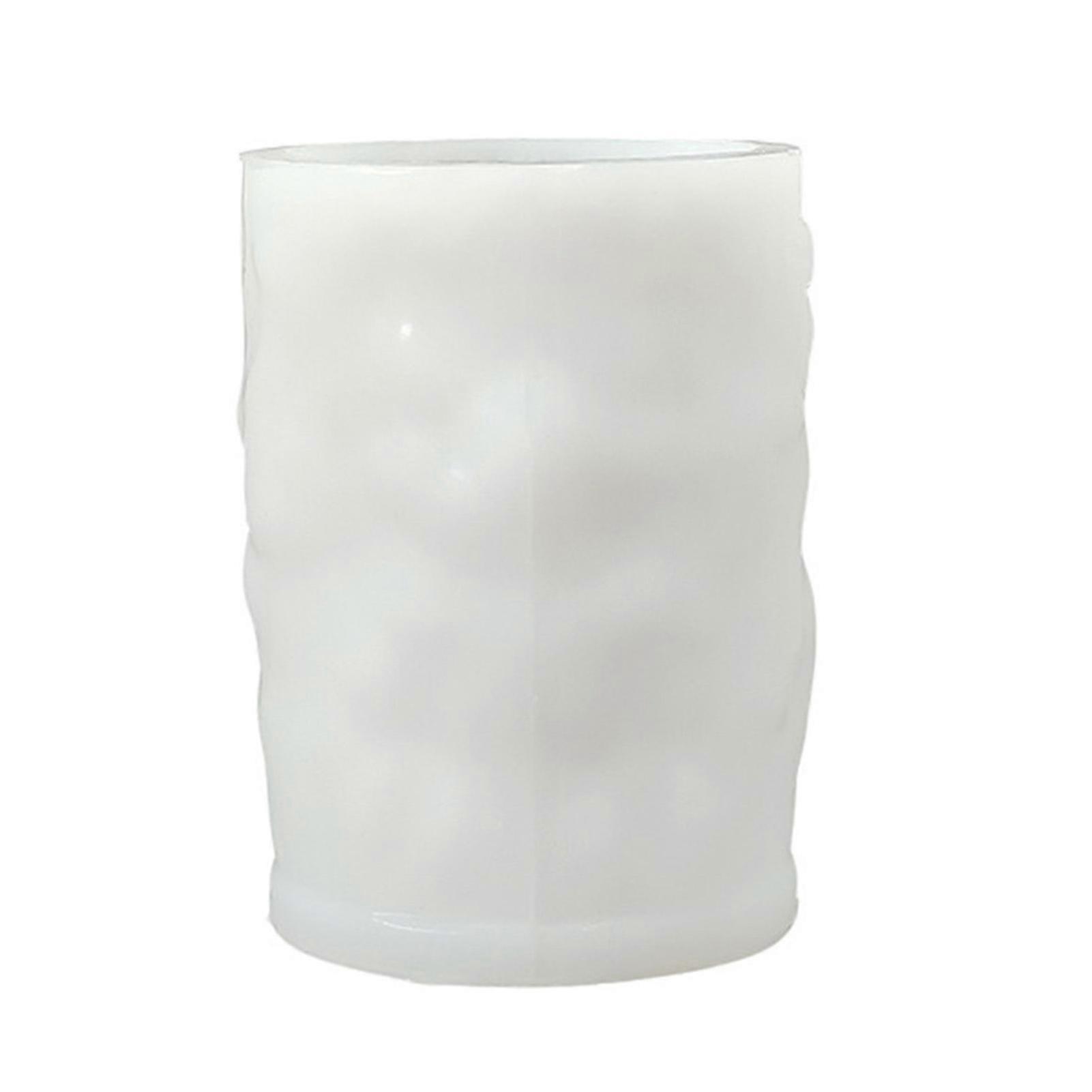 Easter Candle Mold Silicone Embossed Bunny Floral Pattern Cylindrical Candle Making Mold Easter