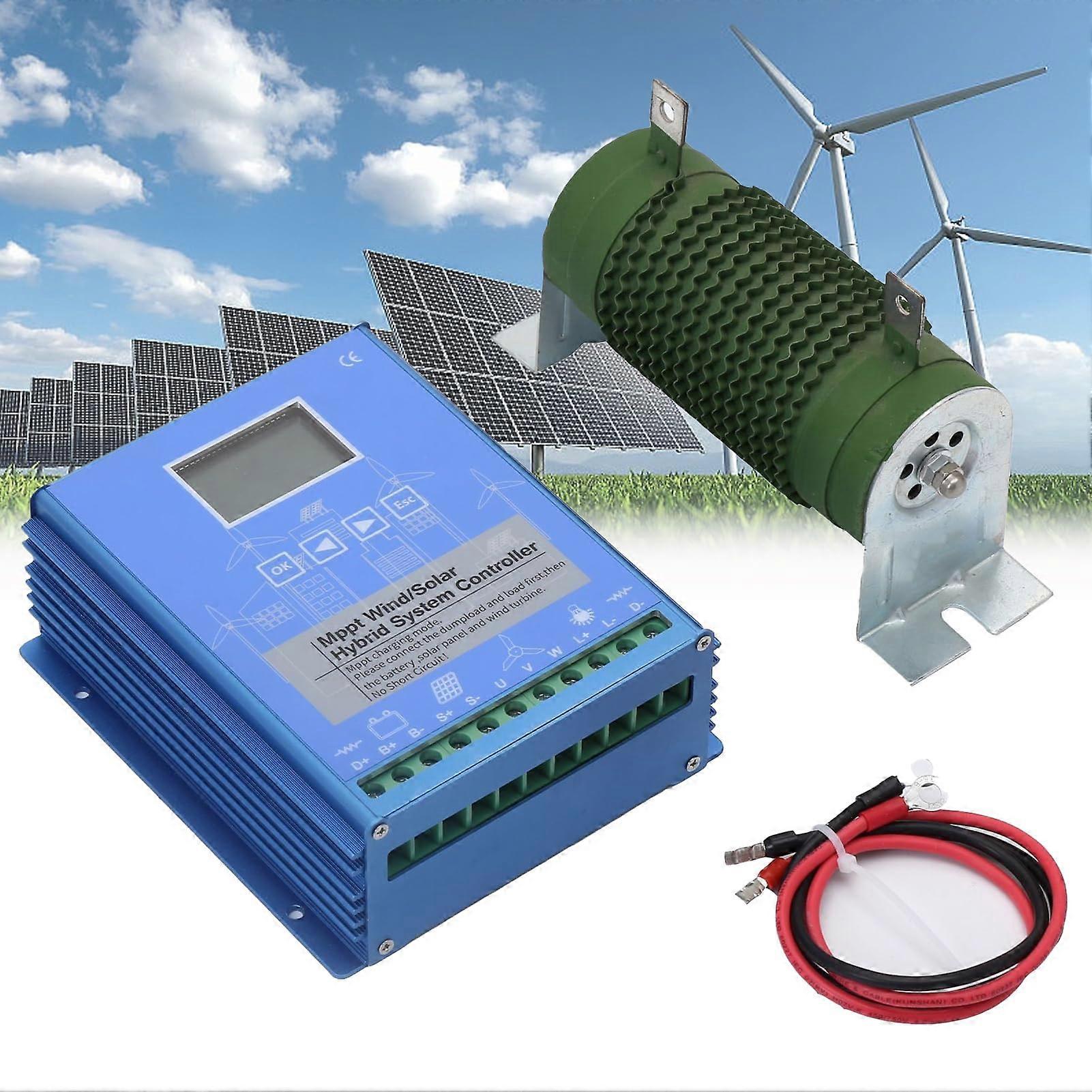 MPPT Wind Solar Hybrid Charge Controller 12V 24V 48V Boost Function LCD for Off Grid Systems