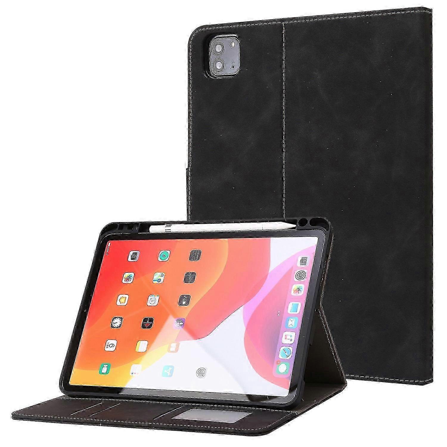 Capa de couro para iPad Air 2020/2022 e iPad Pro de 11 polegadas (2018-2022) com textura de couro de bezerro.