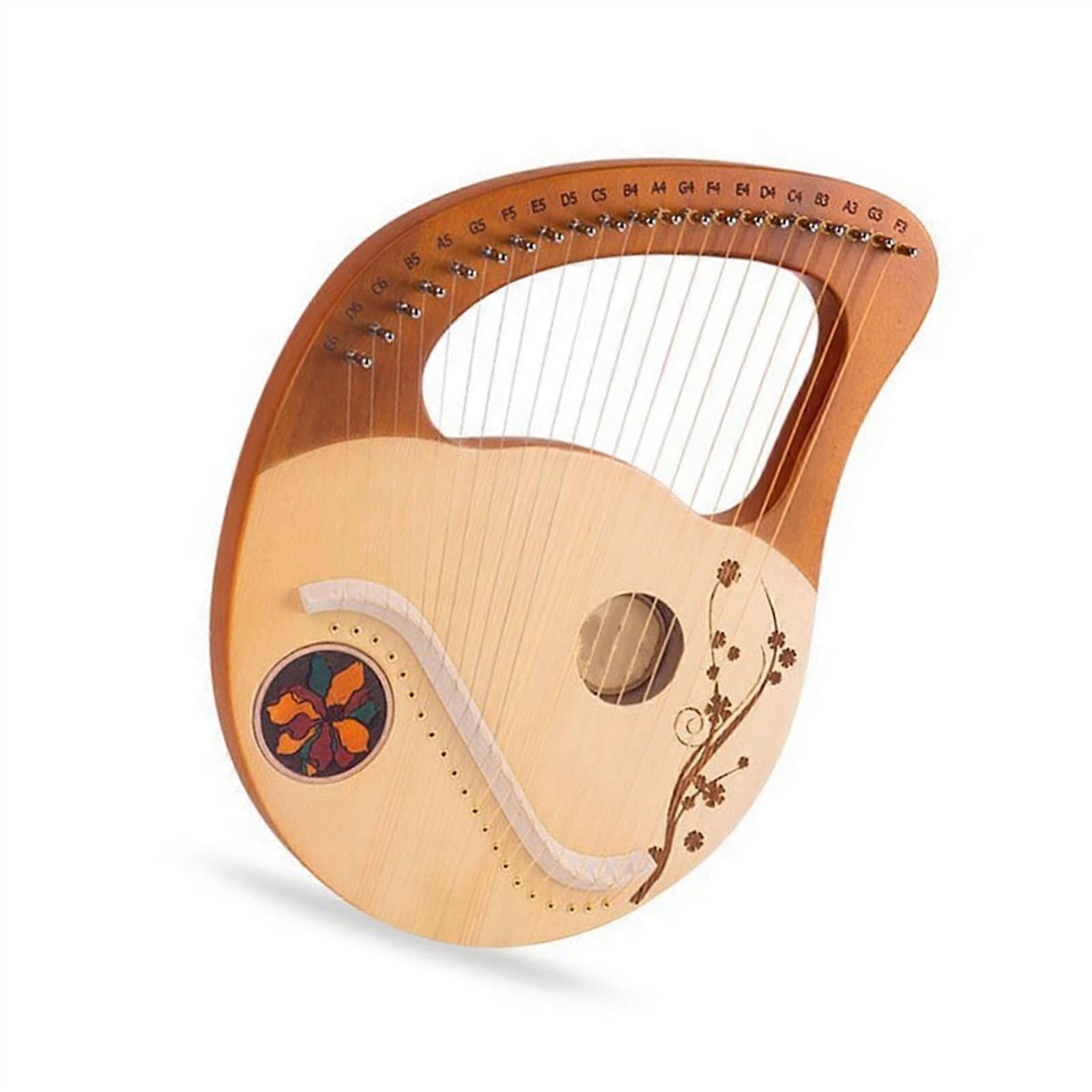 Lyre Harp 21 String Solid Mahogany Easy Learning Warm Tone for Beginners and Adults