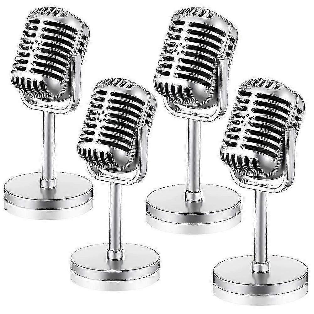 4pcs Vintage Microphone Props for Stage Table Decoration