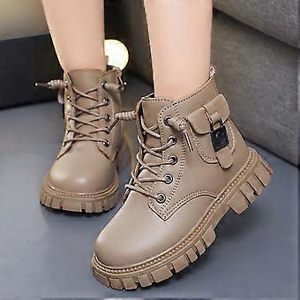 Girls Boots Knee High,Girls Boots Versatile Fashion Short Winter Waterproof for Kids Warm Durable Ankle Boots for Outdoor,Platform Boots,01 Khaki,11