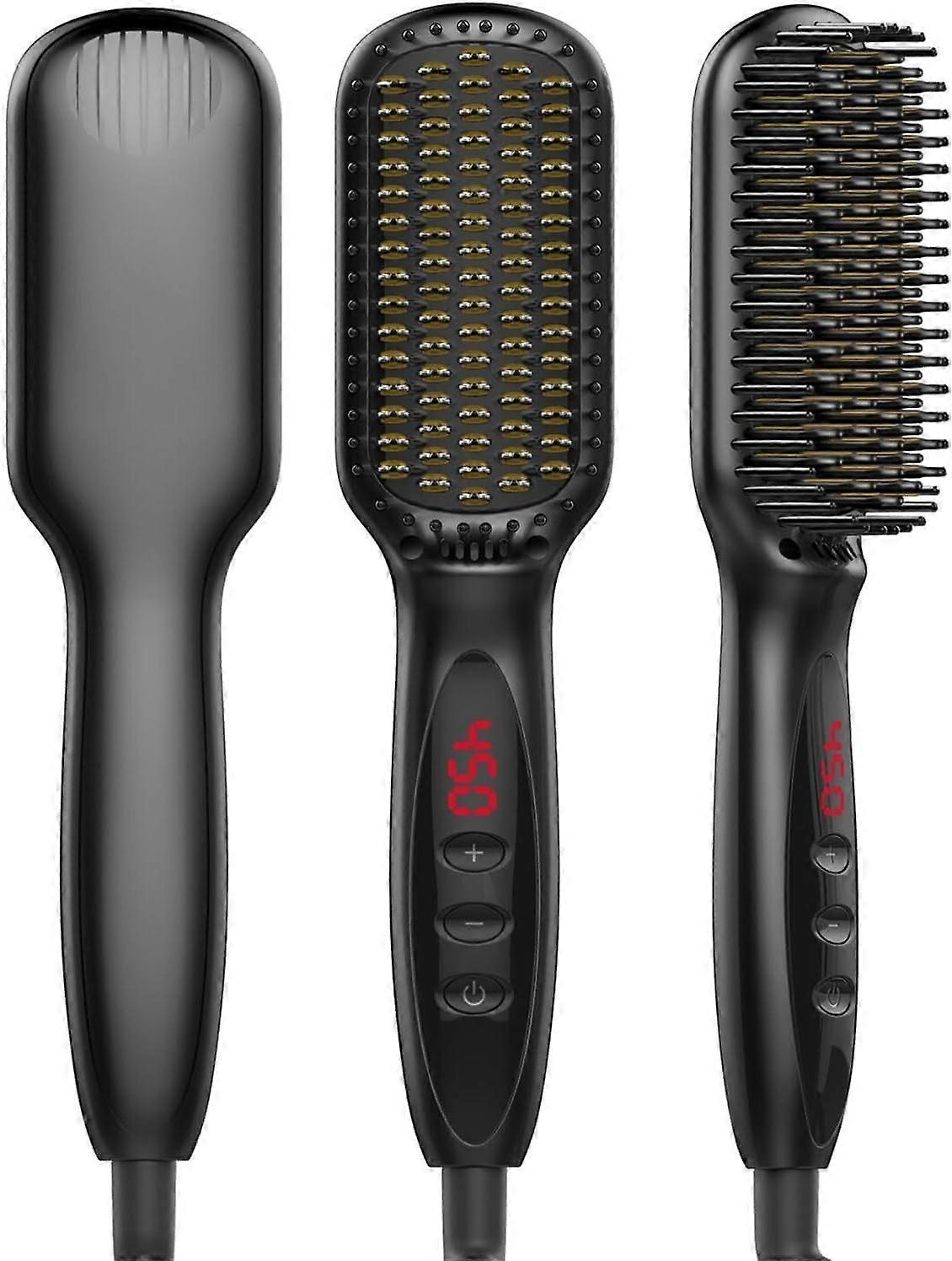 2-in-1-Haarglätter mit LCD-Display, digital, schwarz