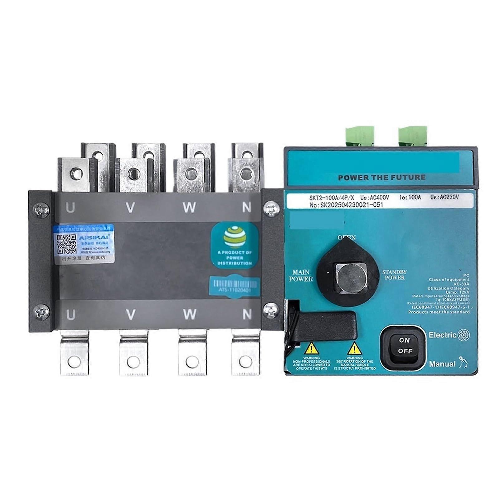 63A 4P Automatic Transfer Switch 220V Dual Power Generator ATS Controller for Electric Diesel