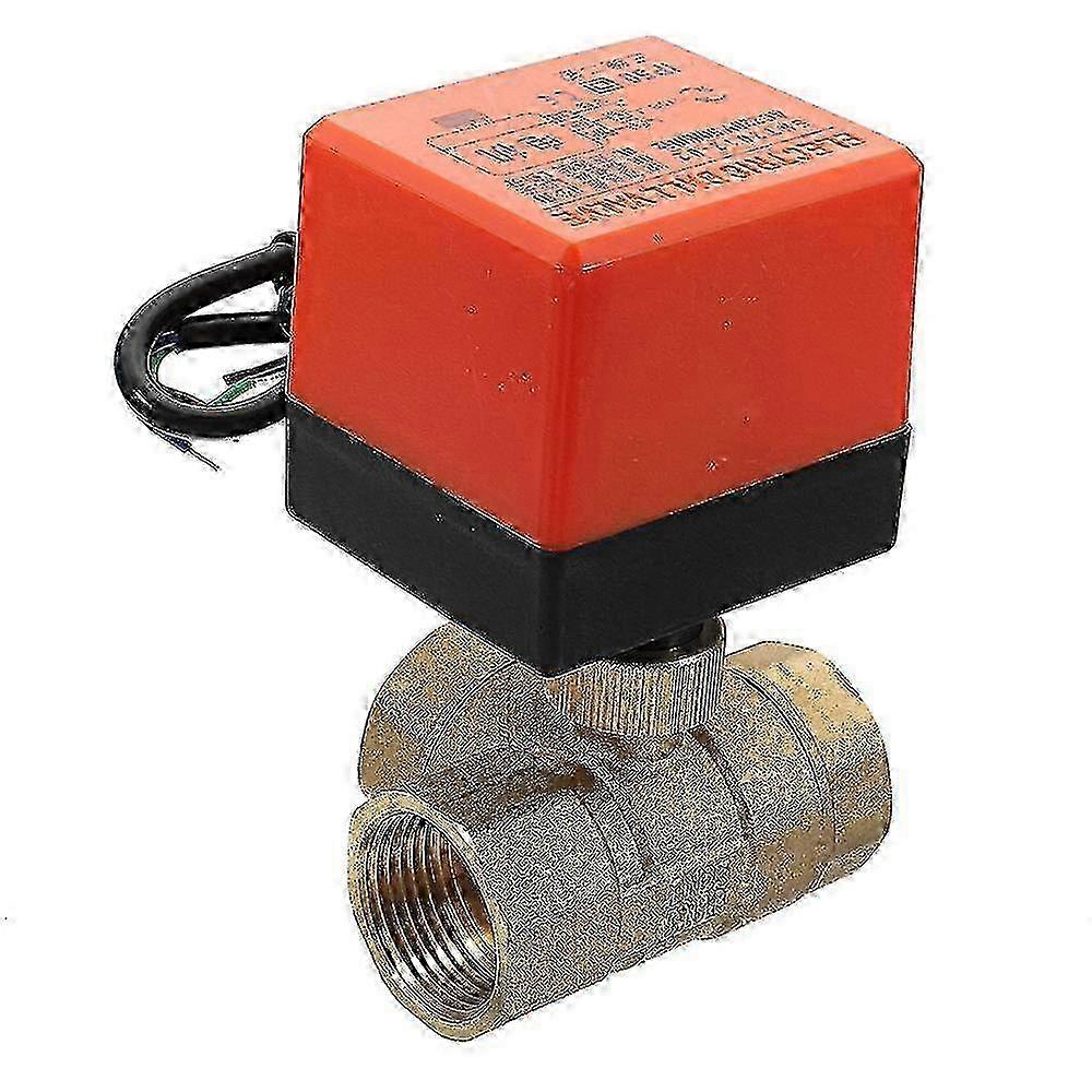 Motorized brass three way ball valve