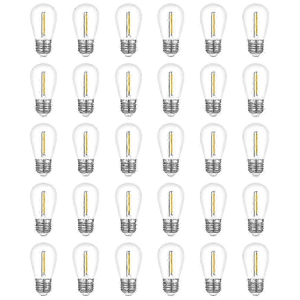 30-Pack Outdoor String Light Bulbs, Waterproof S14 Replacement Bulb